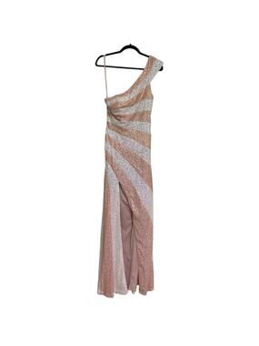 Flirt by Maggie Sottero Blush Pink Iridescent Sequin Prom Dress - Size 10